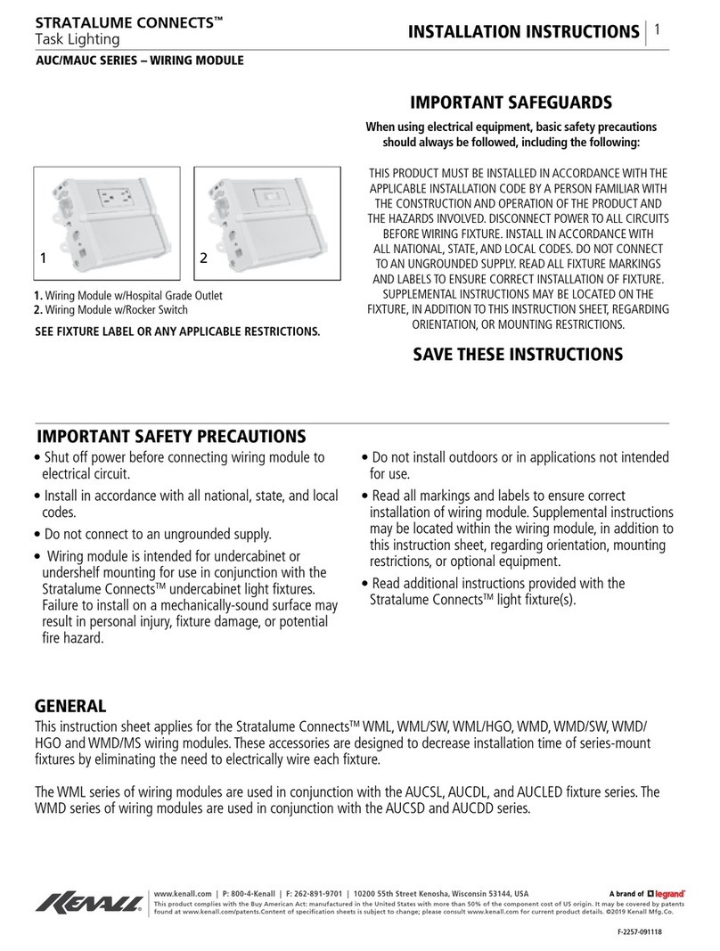 kenall STRATALUME CONNECTS AUC Series installation instructions