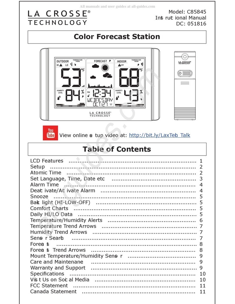 La Crosse Technology C85845 Operating and maintenance manual