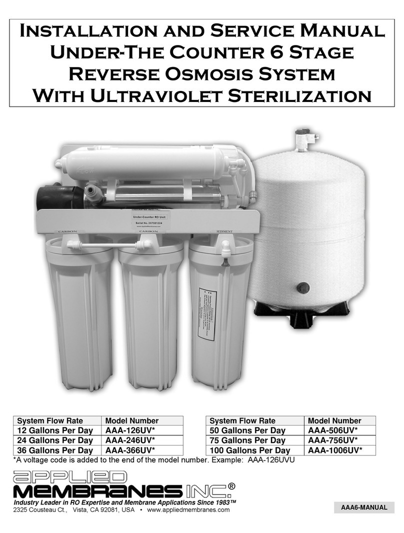 Applied Membranes AAA-126UV Series Installation and service manual