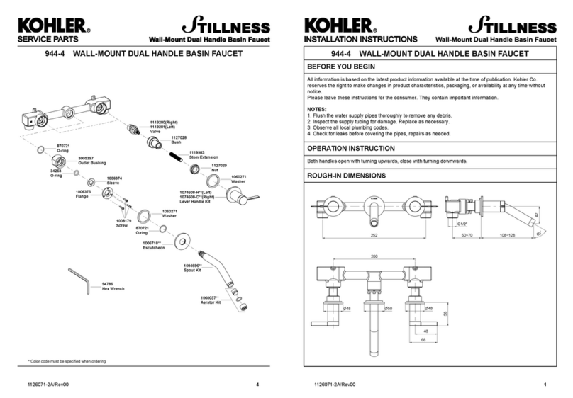Kohler Stillness 944-4 User manual Kohler Stillness 944-4 User manual