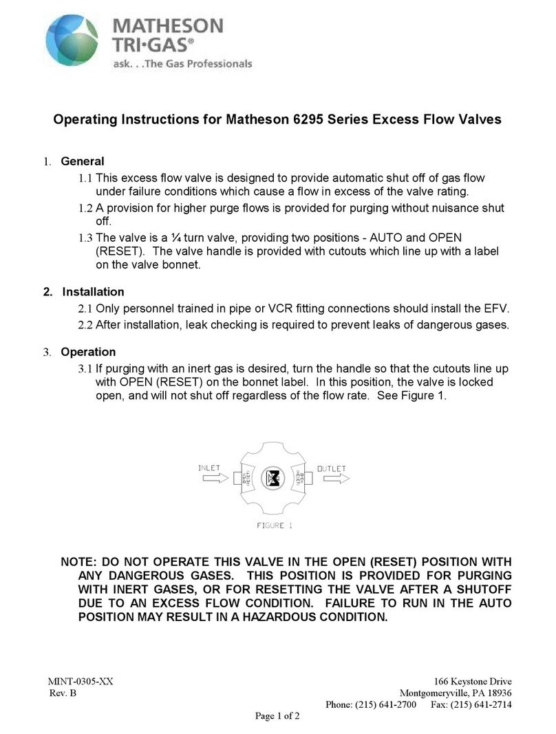 Matheson 6295 Series operating instructions