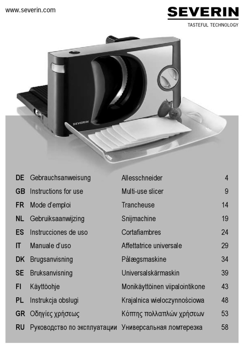 SEVERIN ALLESSCHNEIDER AS 3946 KUNSTSTOFF... Instructions for use