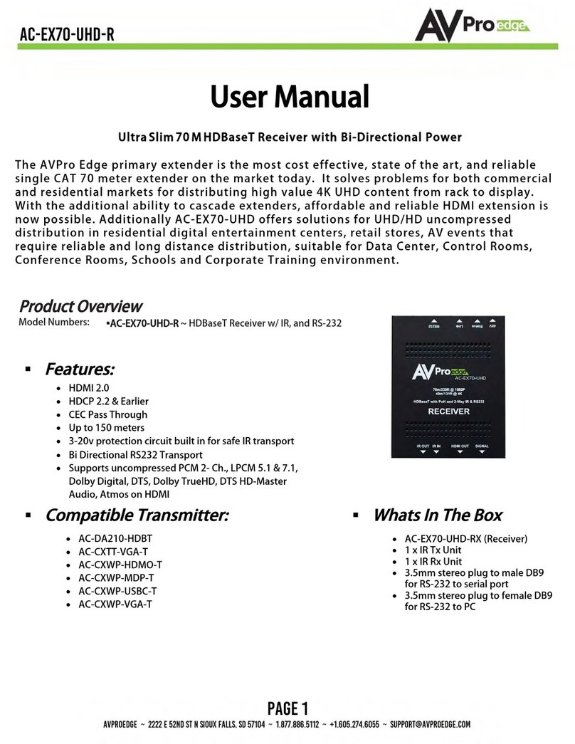 AVPro Edge AC-EX70-UHD-R user manual