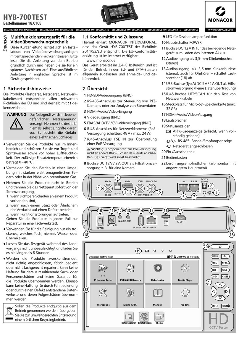 Monacor HYB-700TEST User manual