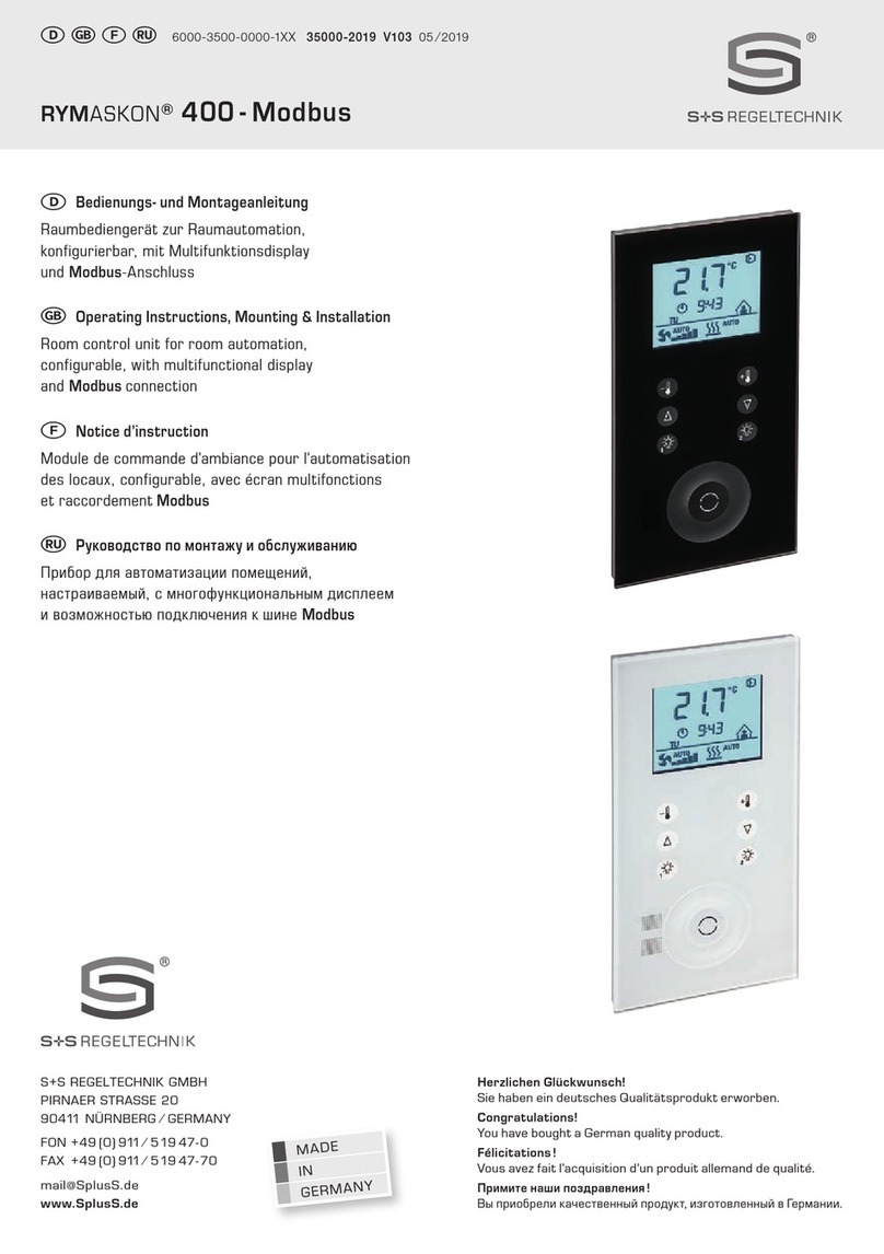 S+S Regeltechnik Rymakson 400-Modbus Operating Instructions, Mounting & Installation