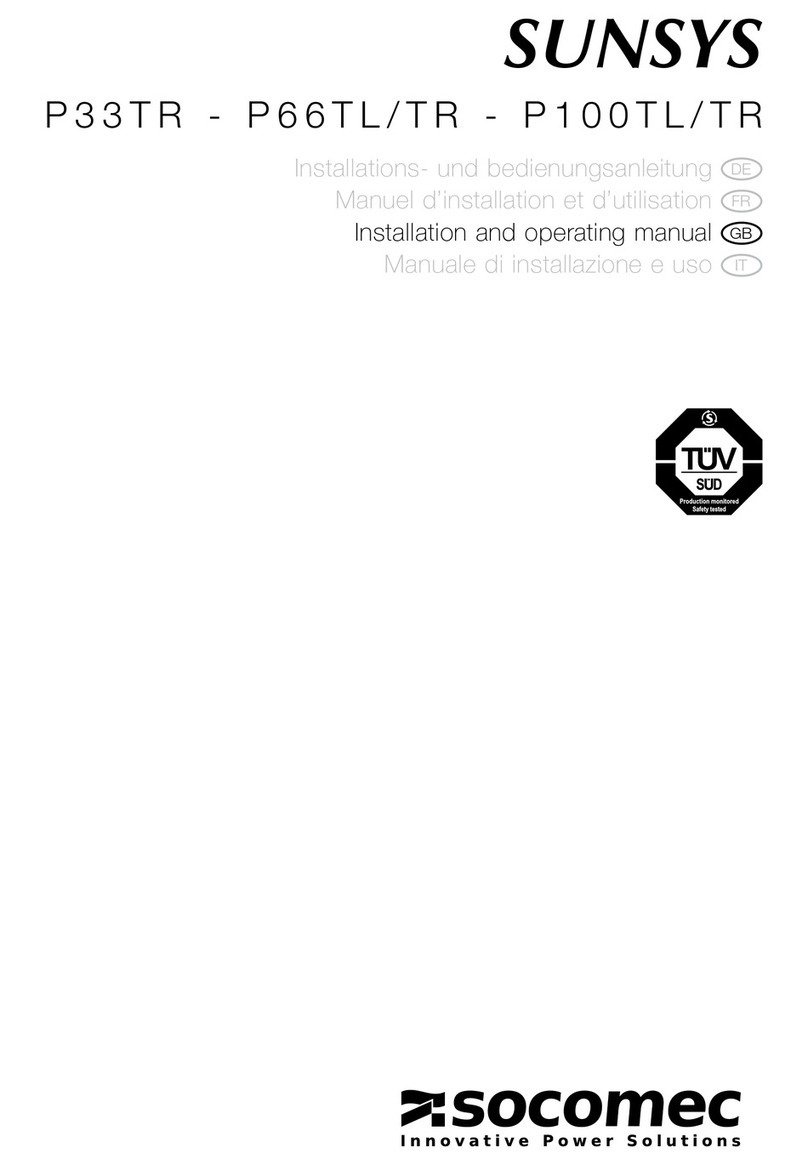 socomec SUNSYS P33TR Installation and operating manual