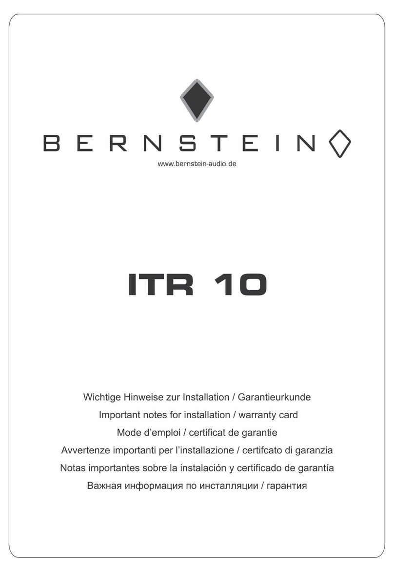 BERNSTEIN ITR 10 Important notes for installation & warranty card
