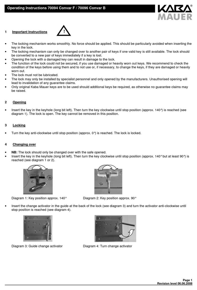 Kaba Mauer 70094 Convar F operating instructions