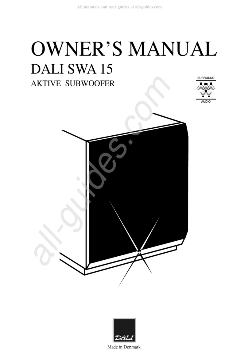 Dali SWA 15 owner's manual