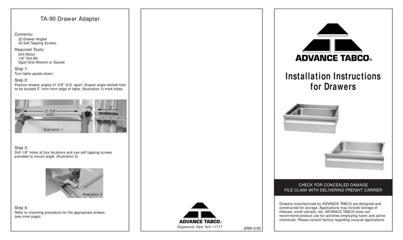 Advance Tabco NS Series installation instructions