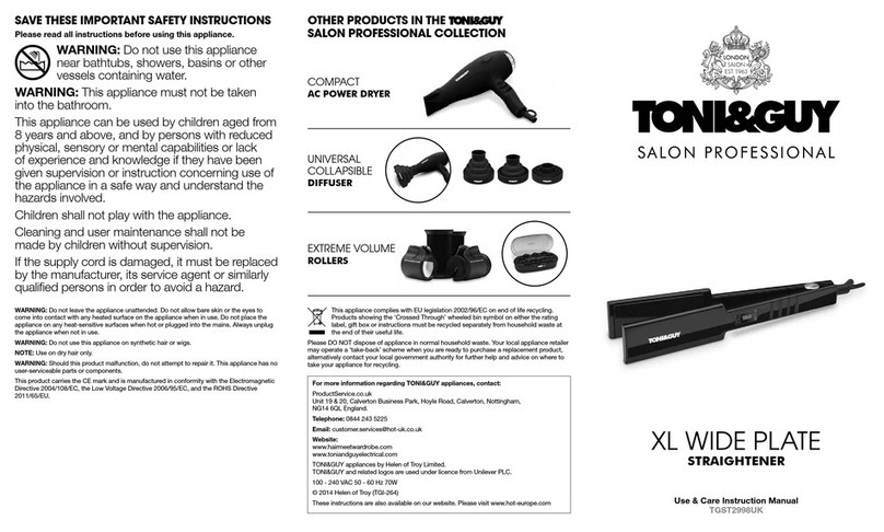 TONI&GUY XL WIDE PLATE TGST2998UK Installation guide