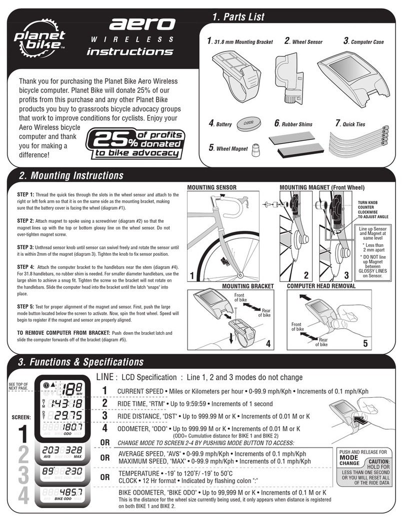 Planet Bike Aero Wireless instructions