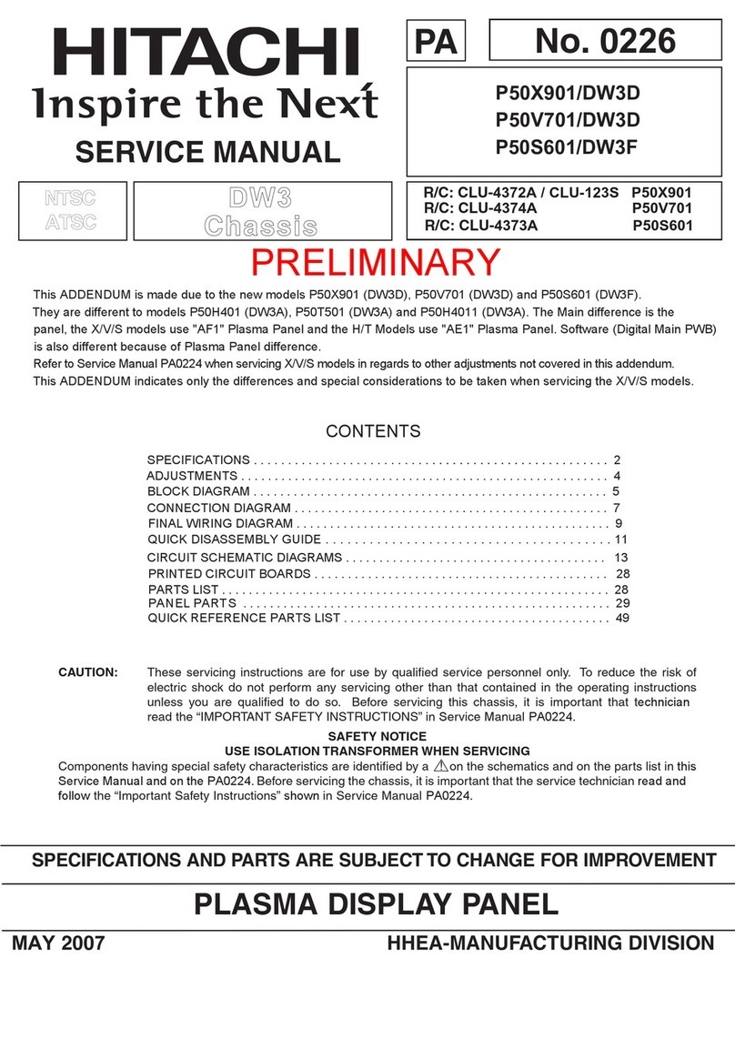 Hitachi P50V701/DW3D User manual