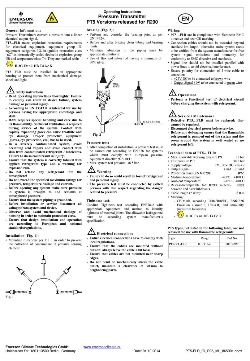 Emerson PT5-30L-FLR operating instructions