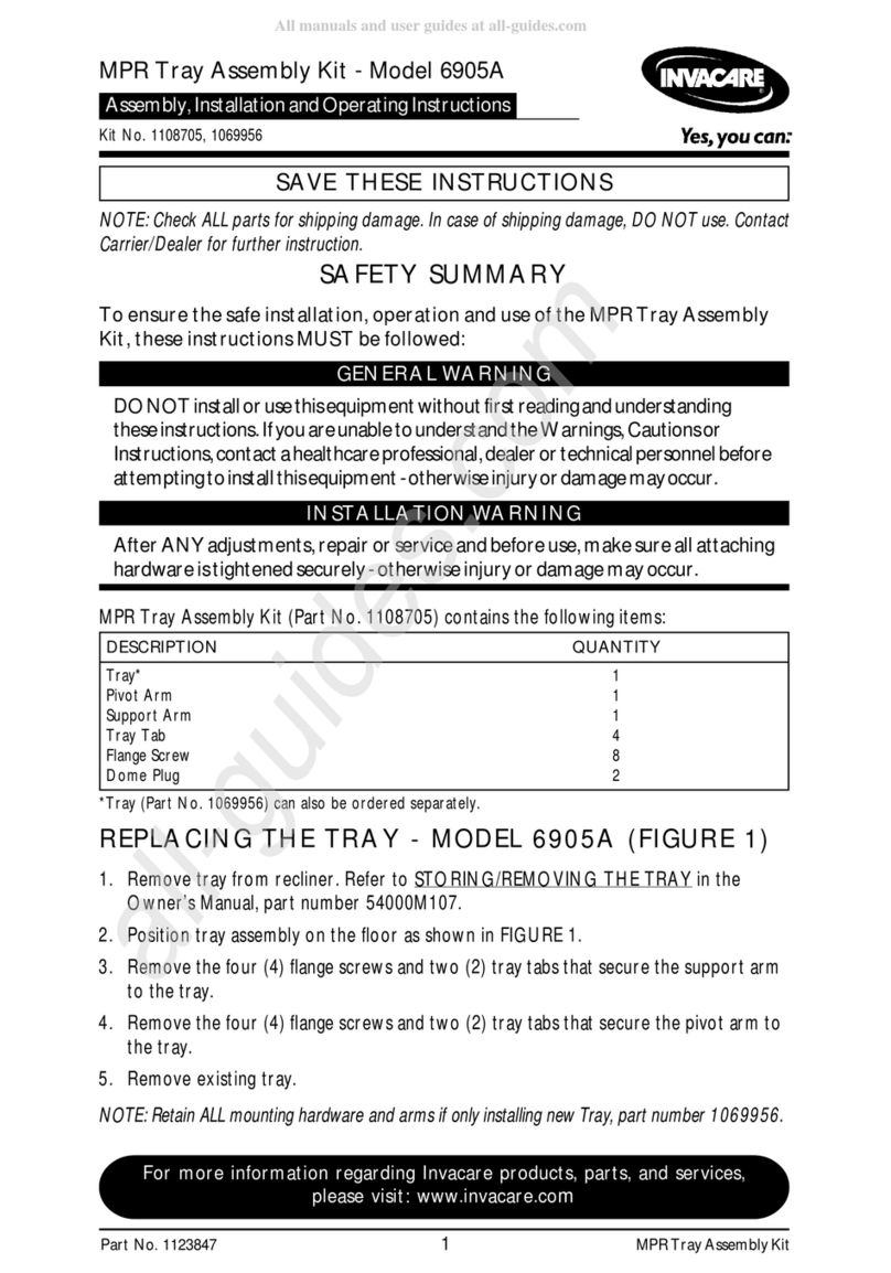 Invacare 1108705 Assembly instructions
