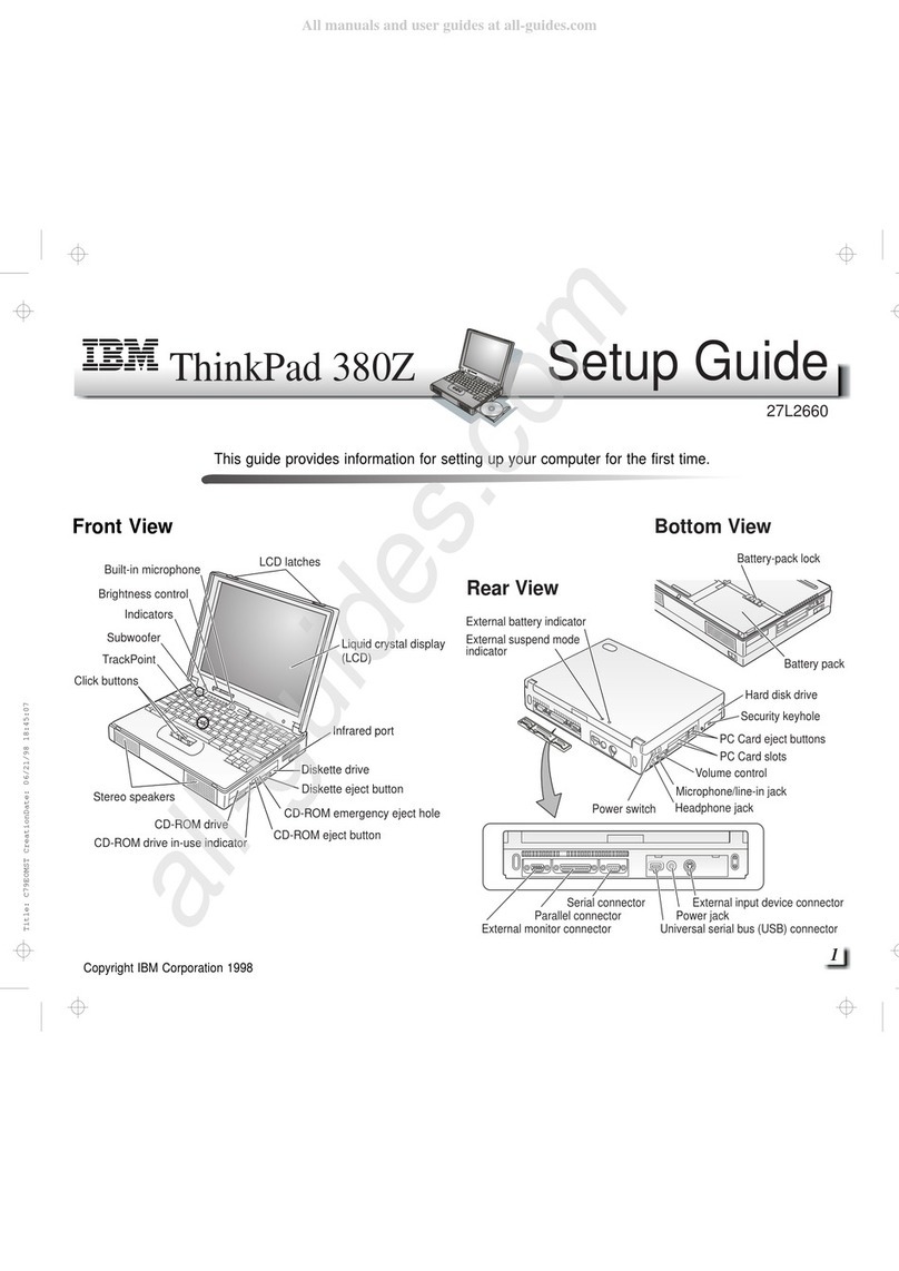 IBM ThinkPad 380Z User manual