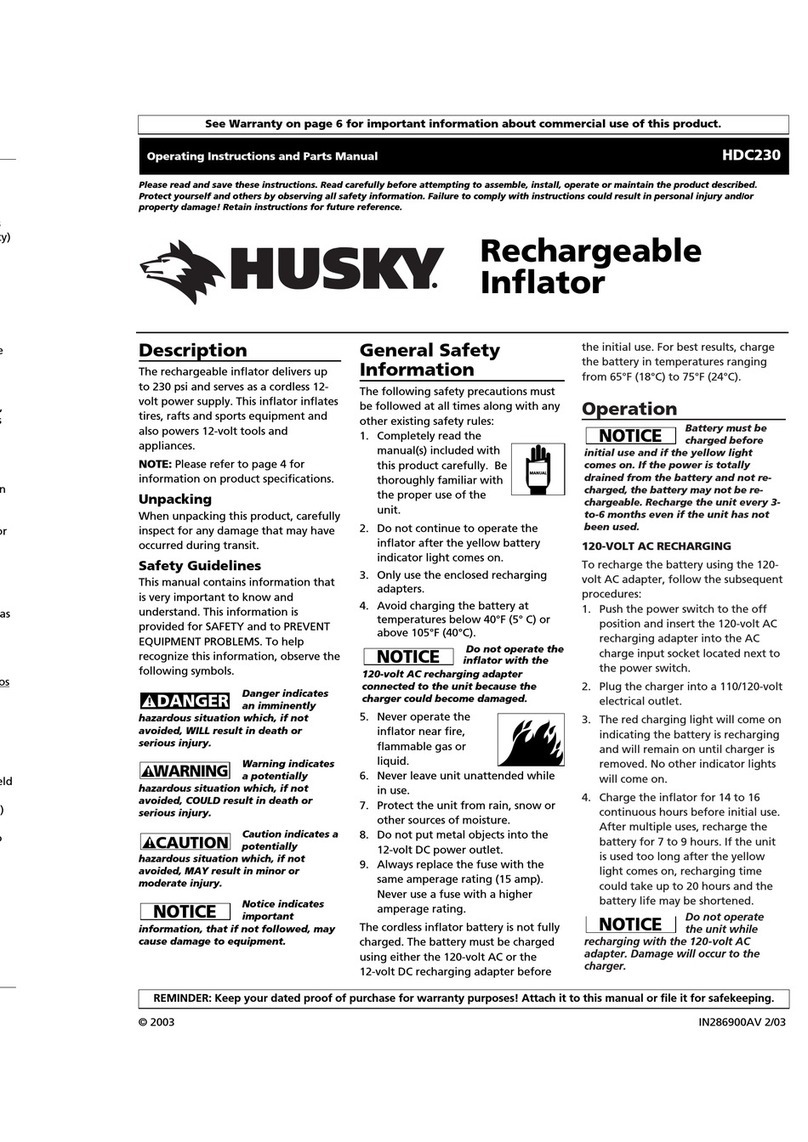 Husky HDC230 Operating instructions and parts manual