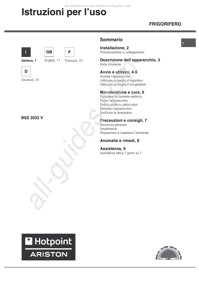 Hotpoint Ariston BSZ 3032 V operating instructions