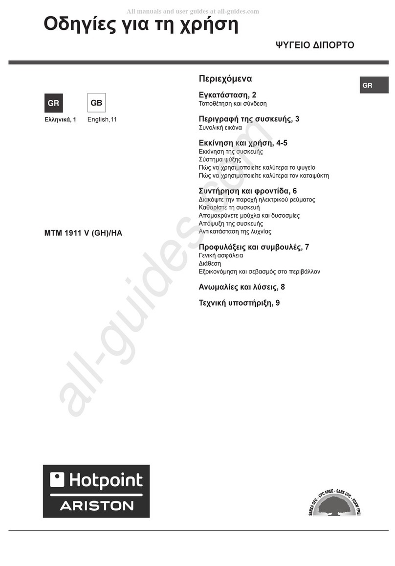 Hotpoint Ariston MTM 1911 V/HA User manual
