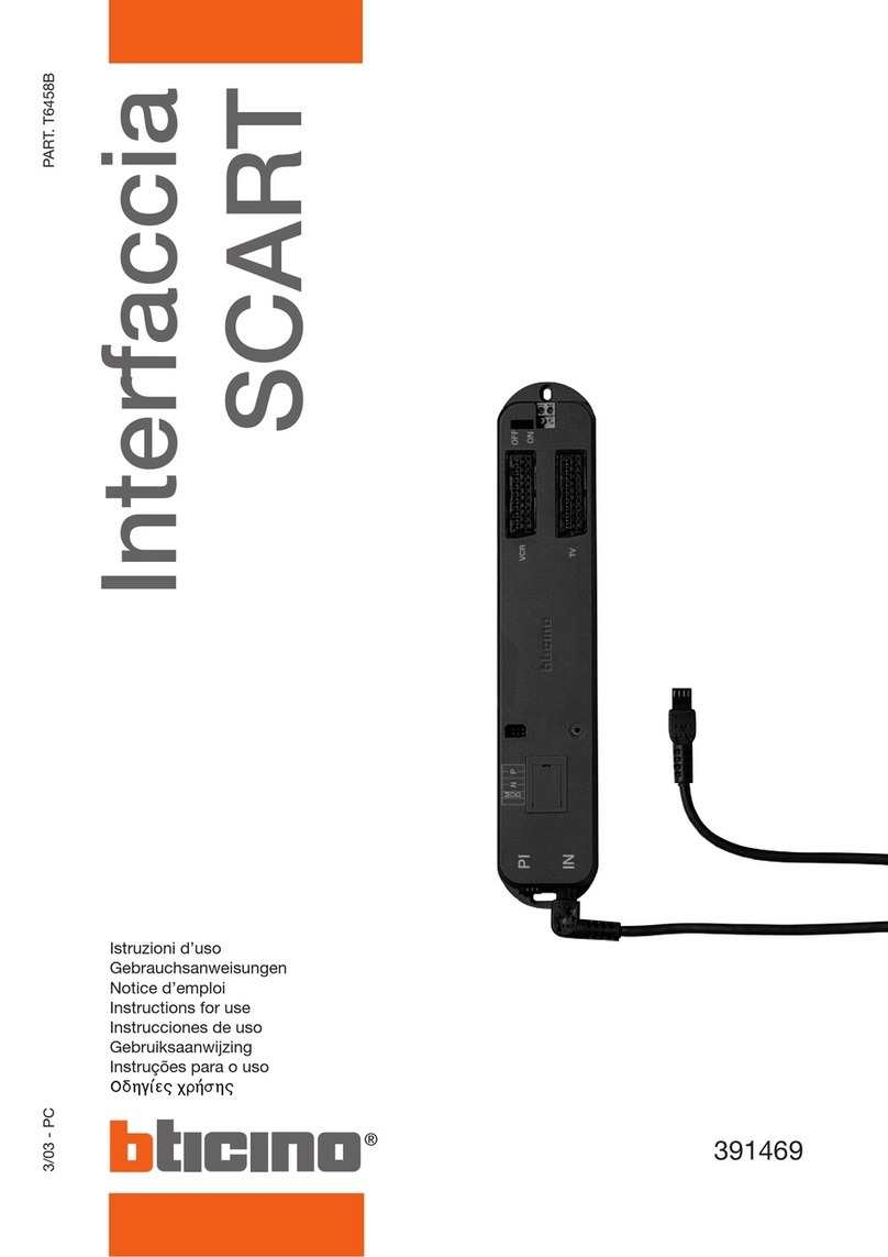 Bticino SCART Nstructions for use