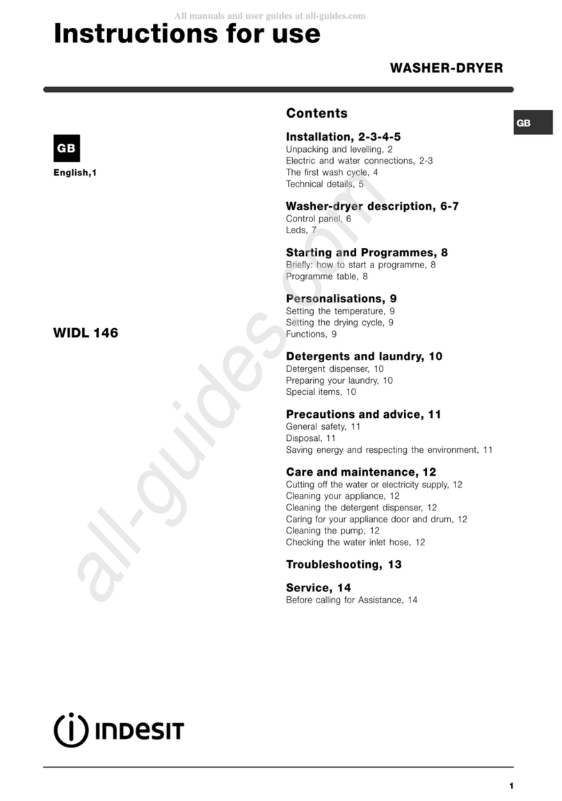 Indesit WIDL 146 - ANNEXE 943 User manual