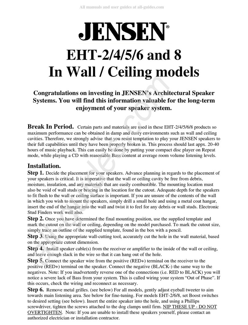 Jensen EHT-2 Operation user's manual