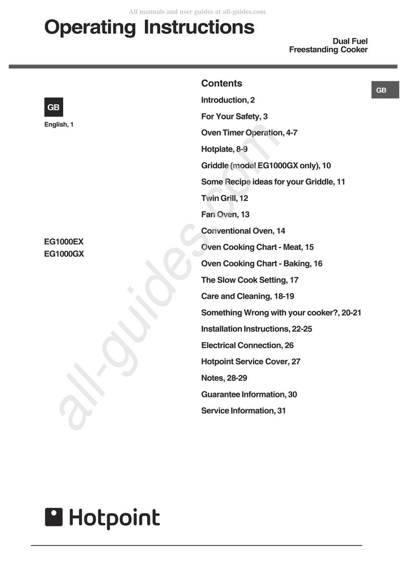 Hotpoint EG1000GX operating instructions