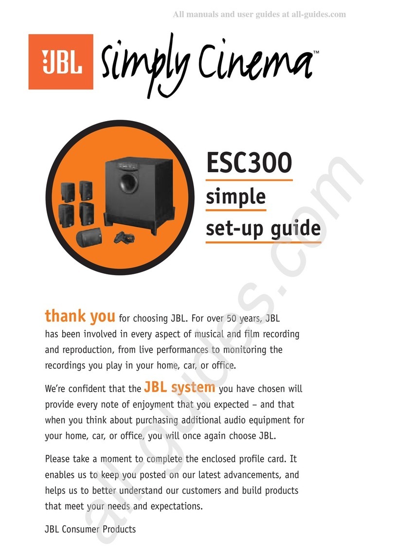 JBL Simply Cinema ESC300 Simple setup guide