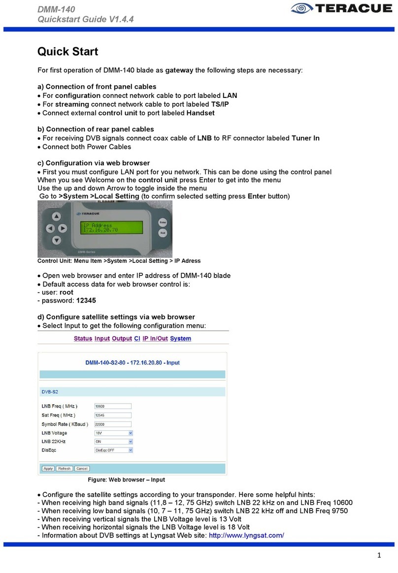 Teracue DMM-140 quick start guide