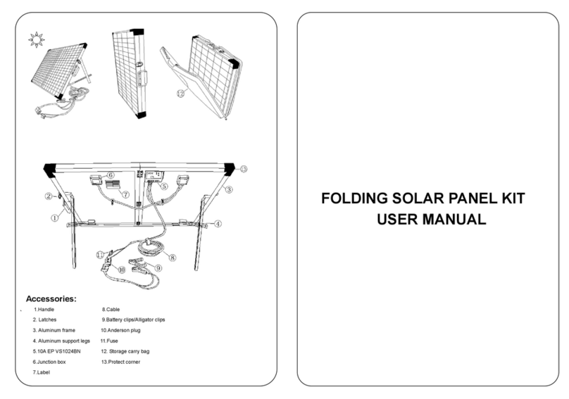 Raygleam FOLDING SOLAR PANEL KIT User manual