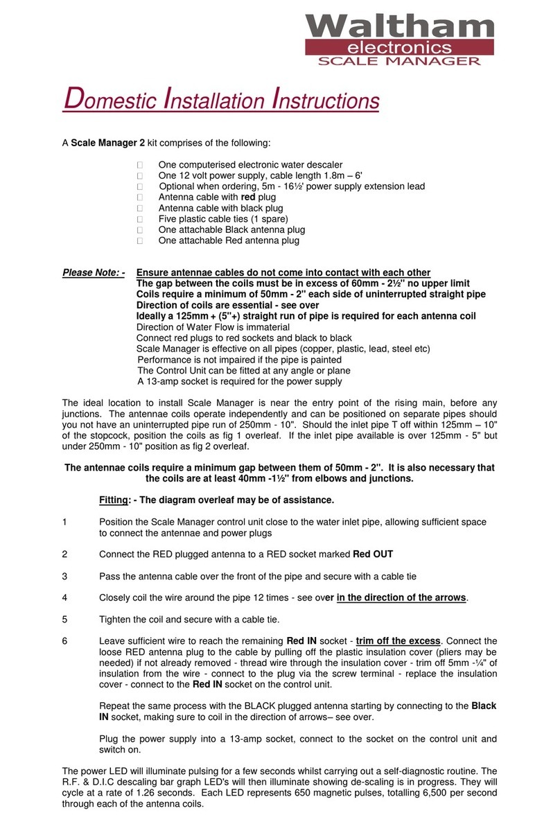 Waltham Scale Manager 2 Domestic Installation Instructions