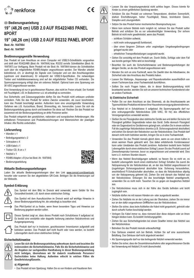 Renkforce 1647064 operating instructions