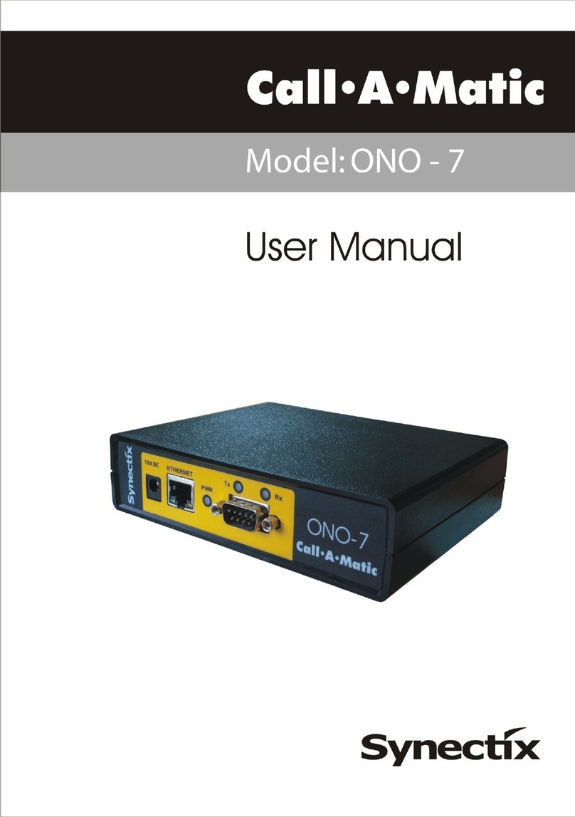 Synectix CALL-A-MATIC ONO-7 user manual Synectix CALL-A-MATIC ONO-7 user manual
