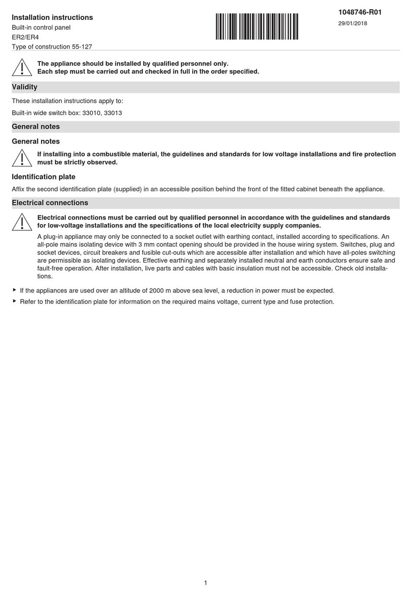 V-ZUG ER2 installation instructions