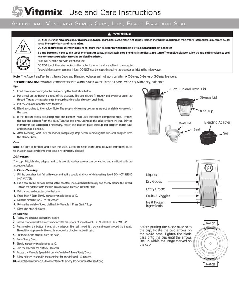 Vitamix Ascent SERIES Use and care instructions