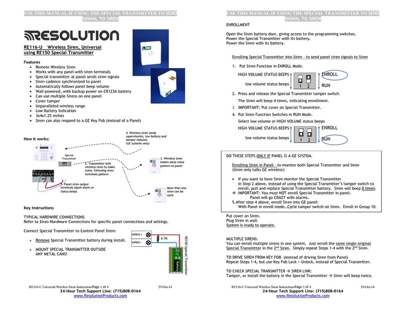 Resolution RE116-U User manual