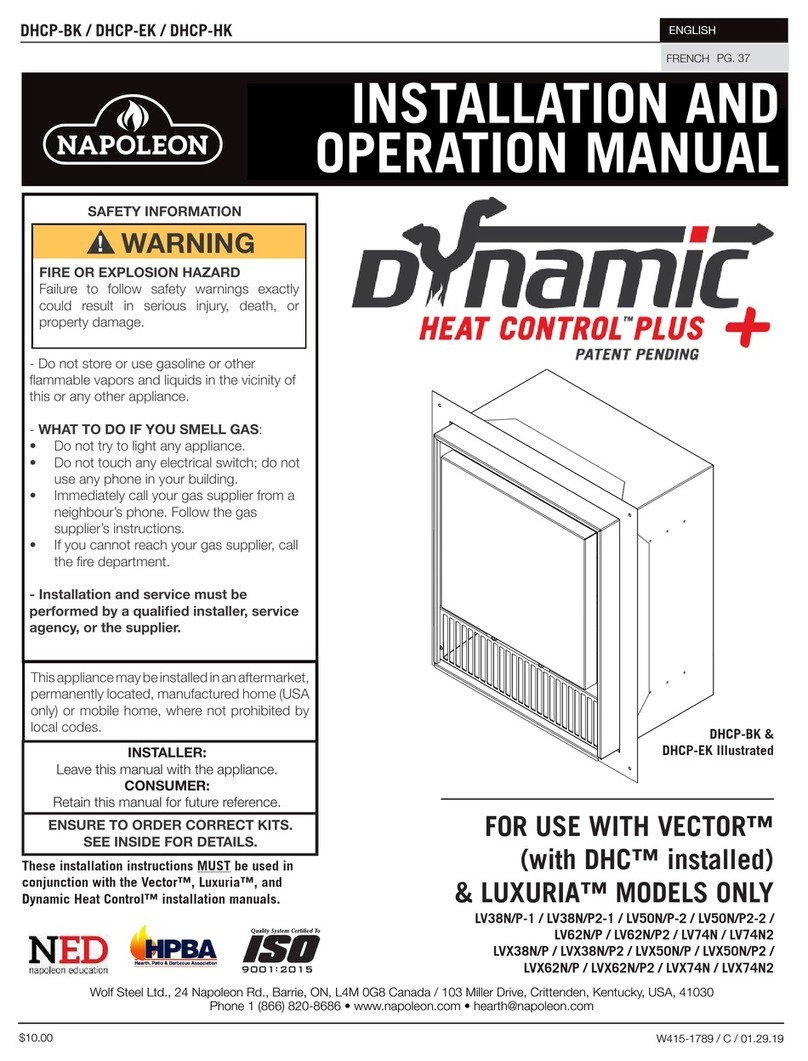Napoleon DYNAMIC HEAT CONTROL PLUS Series Installation and operation manual Napoleon DYNAMIC HEAT CONTROL PLUS Series Installation and operation manual