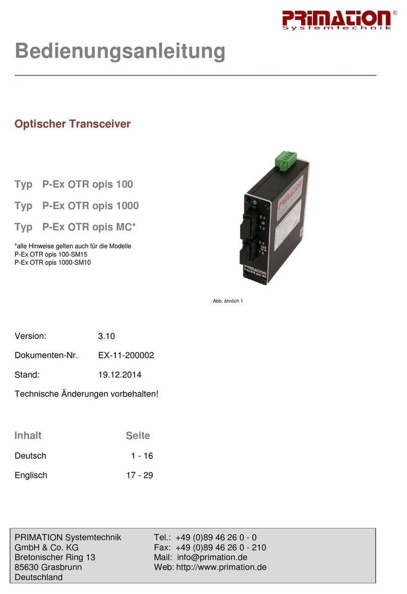 Primation P-Ex OTR opis 100 User manual