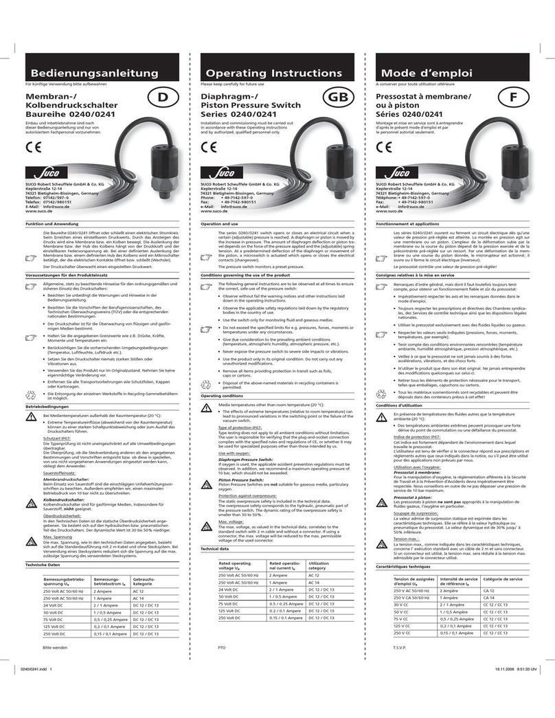 SUCO 0240 Series operating instructions SUCO 0240 Series operating instructions