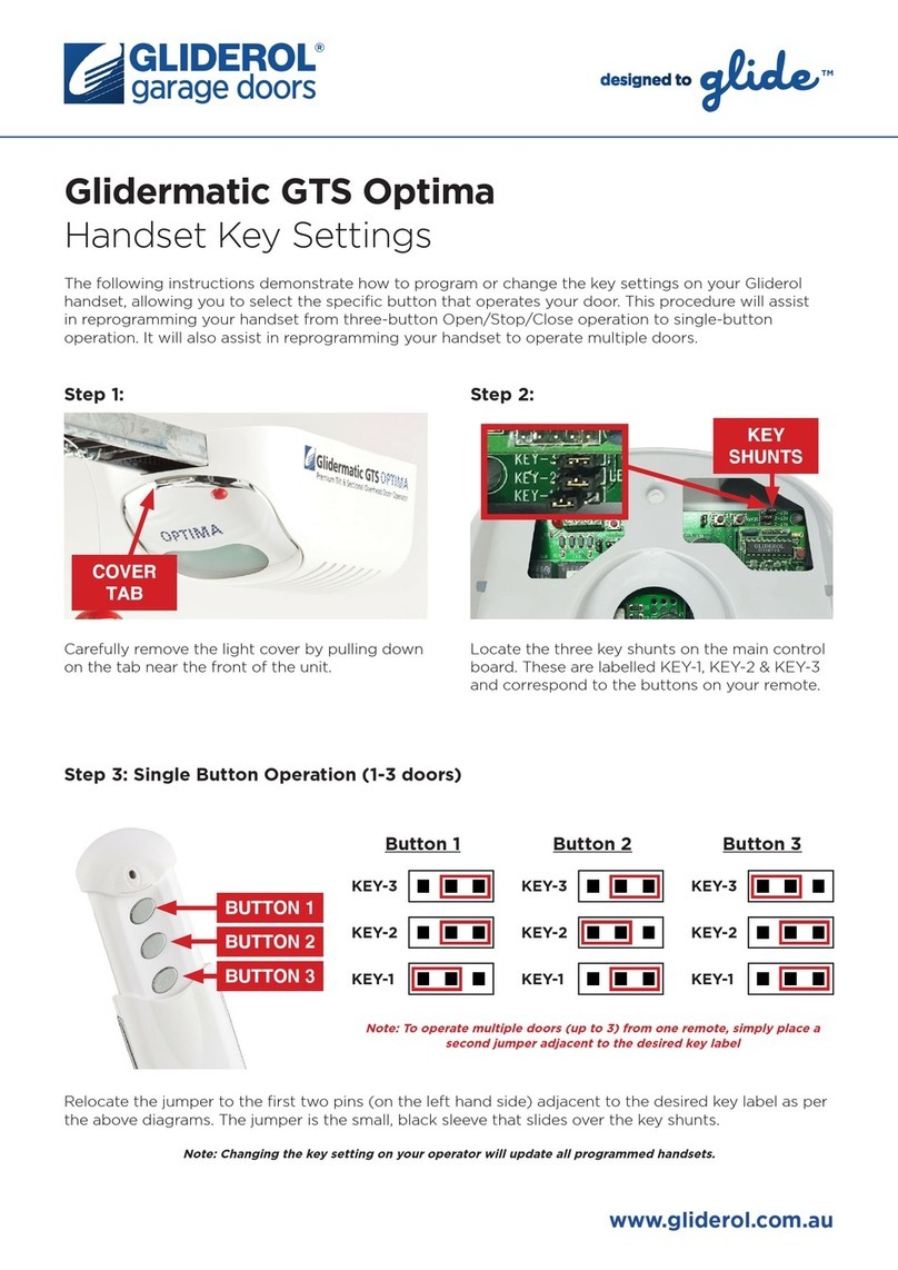Gliderol Glidermatic GTS Optima Service manual