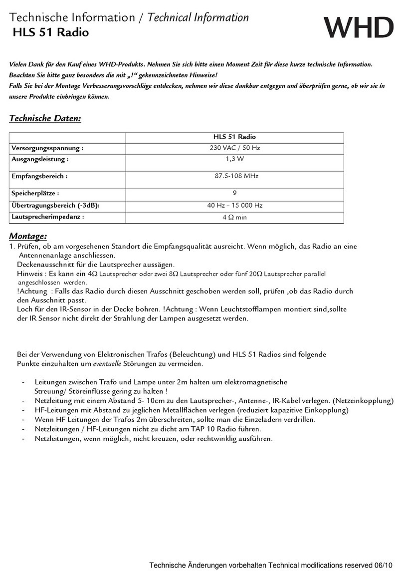 WHD HLS 51 Radio Manual