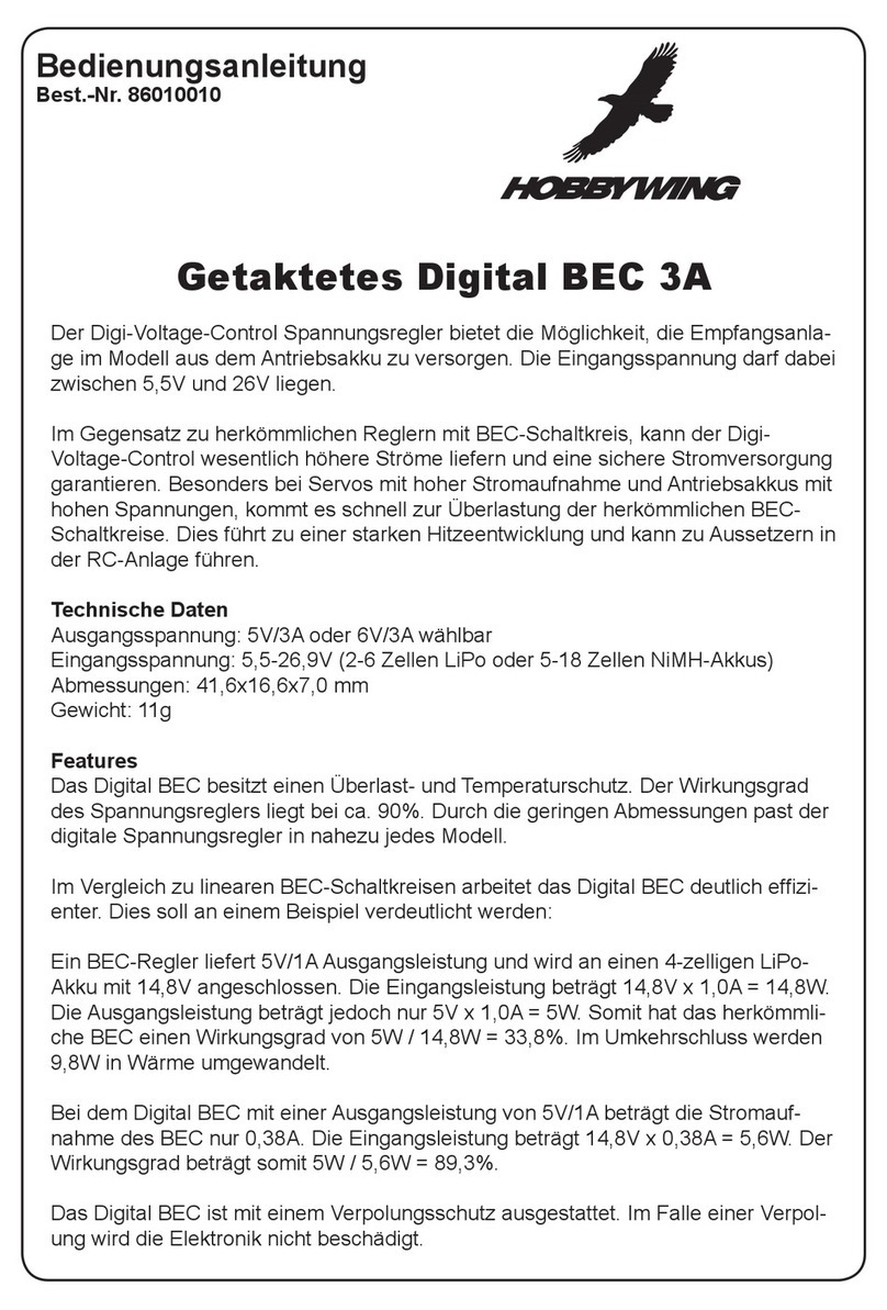 Hobby-Wing 3A UBEC instruction manual