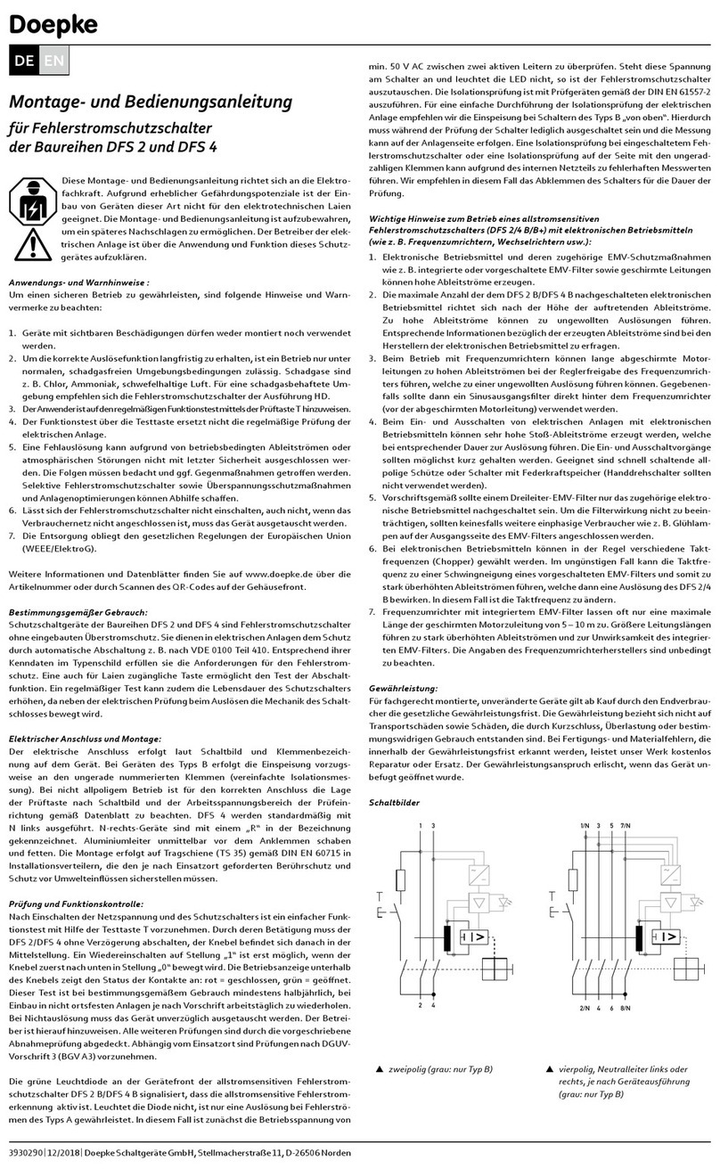 Doepke DFS 2 Installation and operating instructions