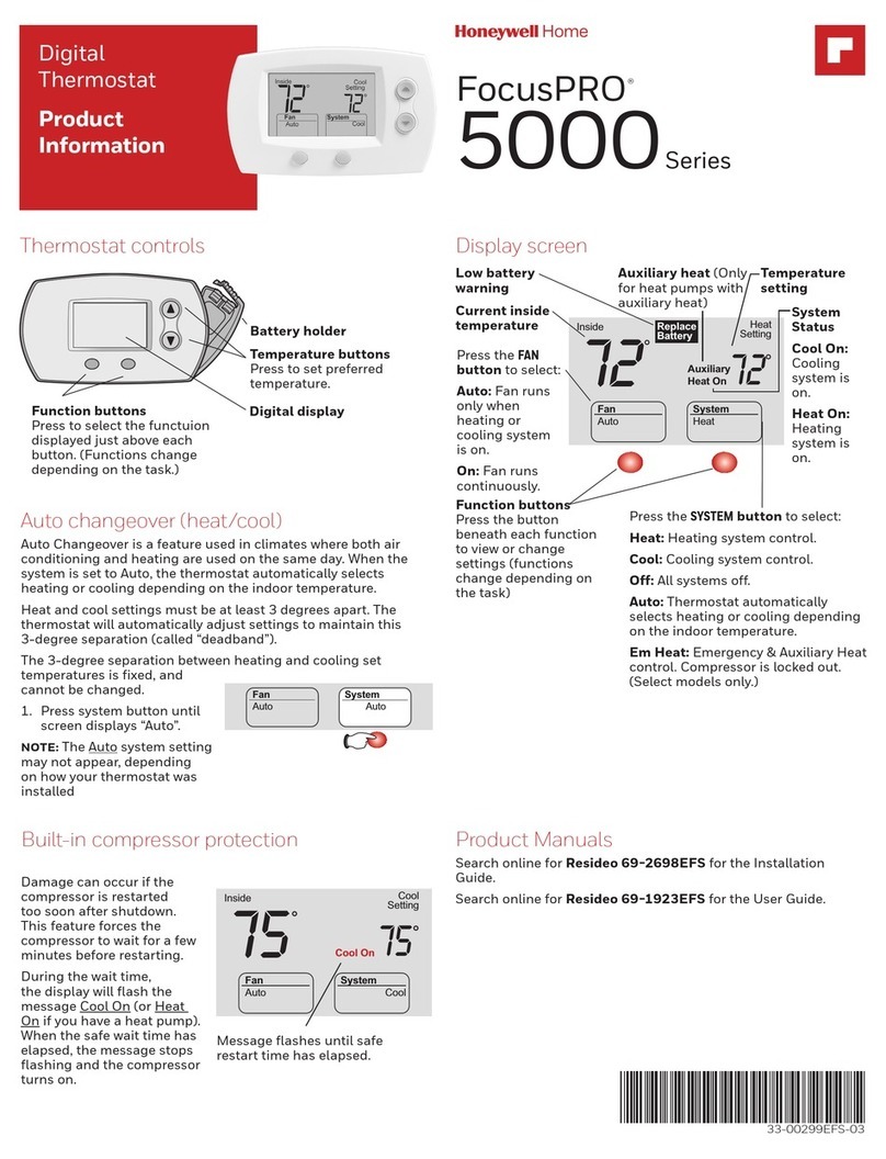 Honeywell Home FocusPRO 5000 Series quick start guide
