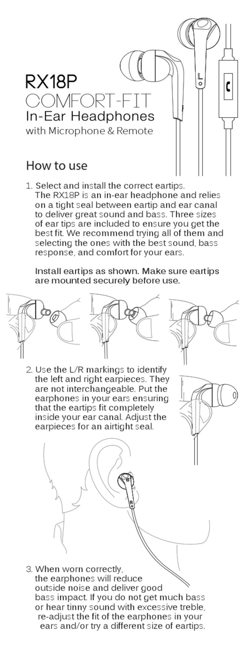 MEE AUDIO RX18P COMFORT-FIT How to use