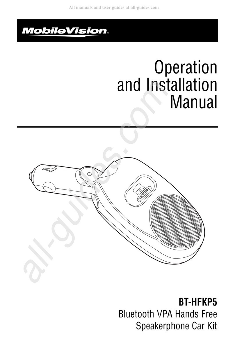 MobileVision BT-HFKP5 Operation and installation manual