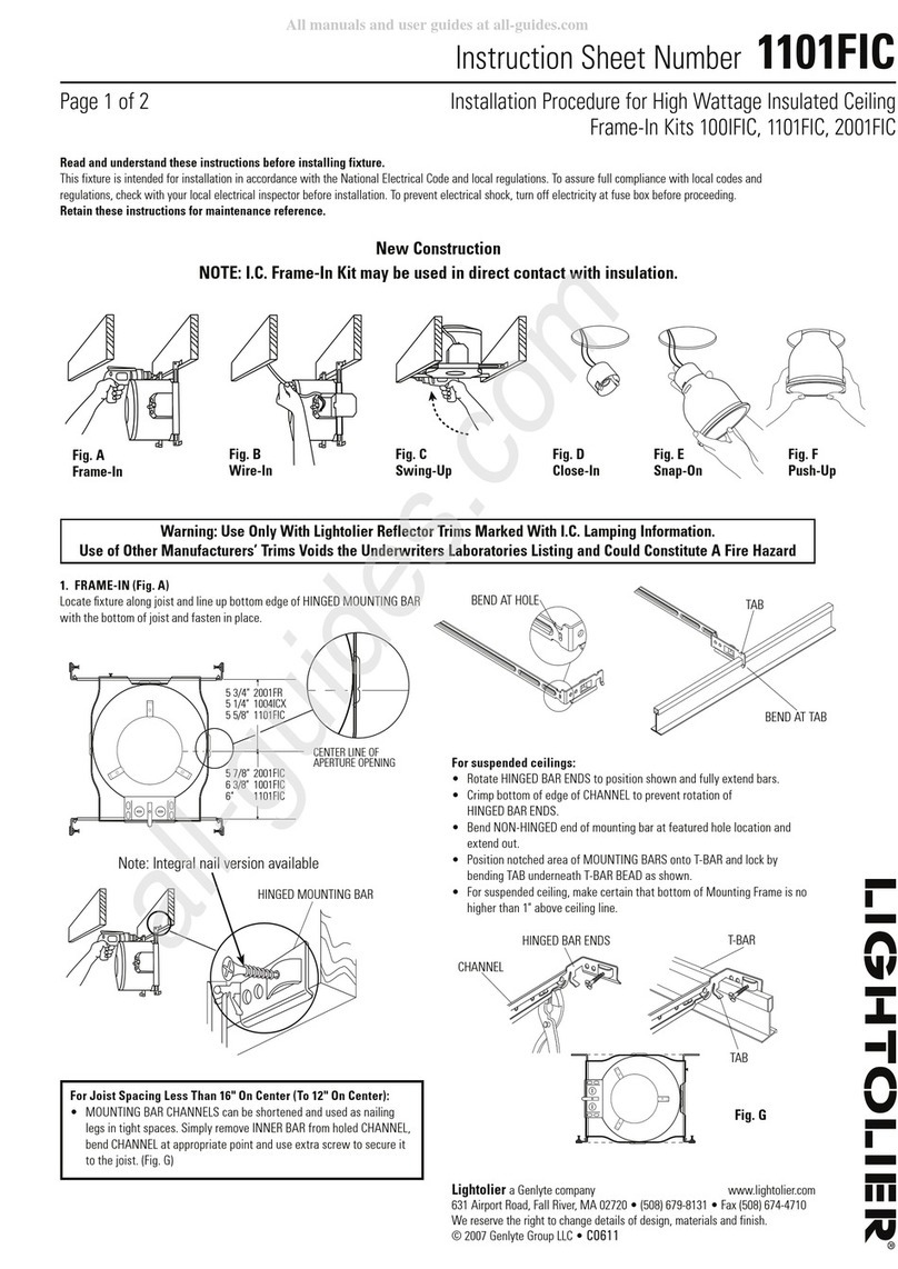 Lightolier 1101FIC instruction sheet