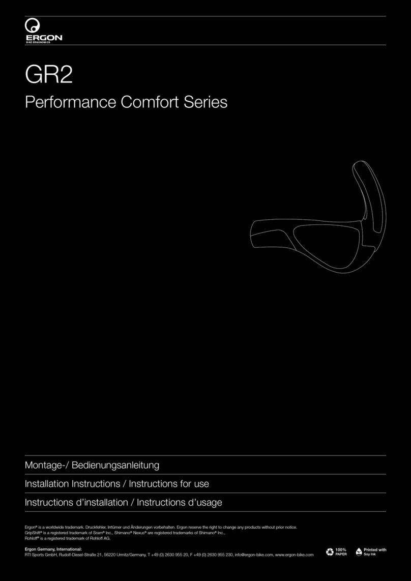 Ergon Performance Comfort Series Installation instructions & instructions for use