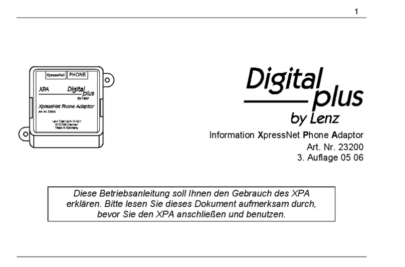 Lenz Digital plus operating manual