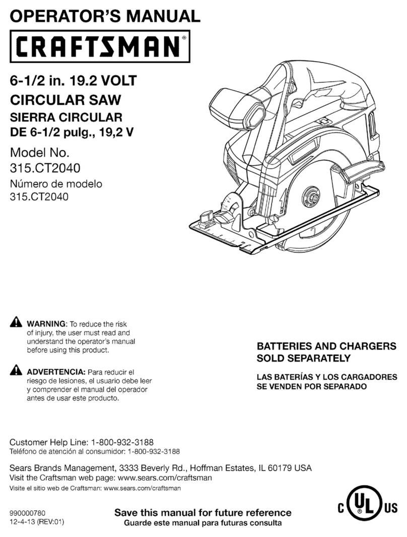 Craftsman SIERRA CIRCULAR 315.CT2040 User manual